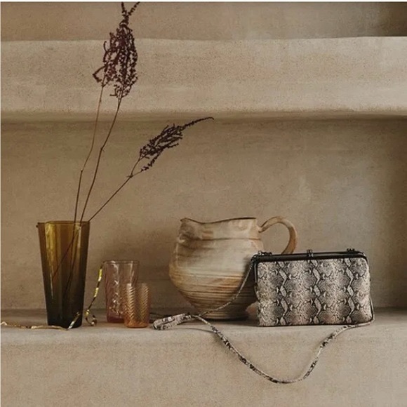 HOBO Leanne Snake Embossed Crossbody Bag Glam Leather - Picture 12 of 15